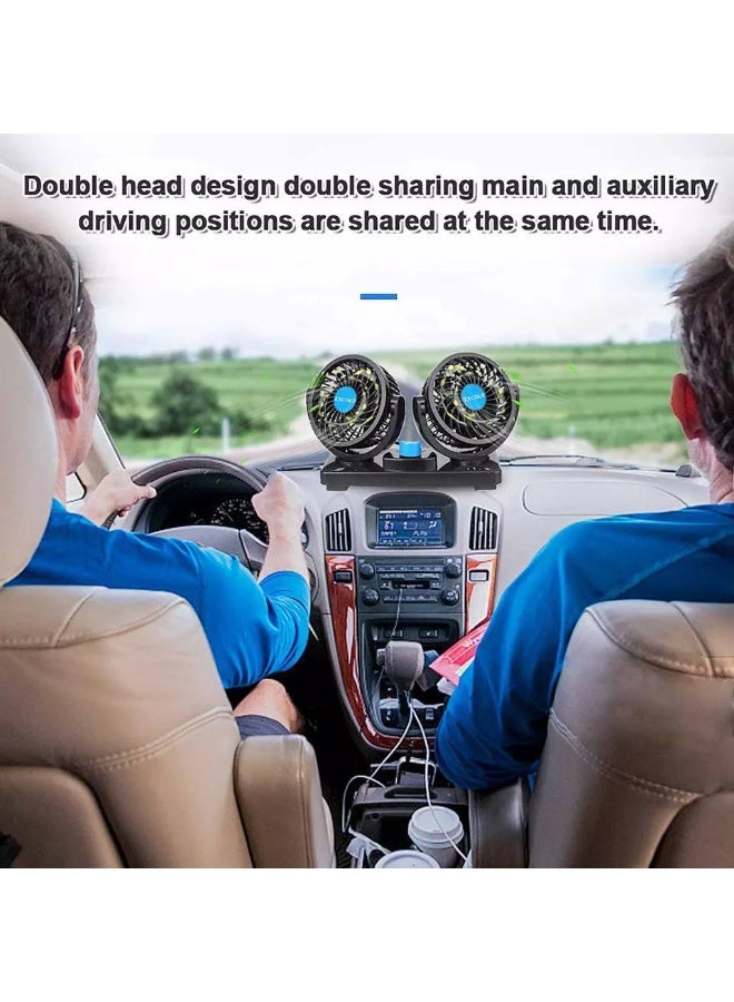 Double Head Car Fan – 5-Blade Powerful Cooling Fan for Vehicles M - Image 3