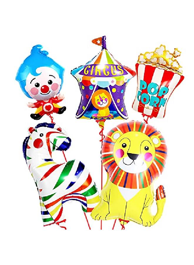 KATCHON Carnival Balloons Set For Carnival Party Decorations Pack Of 5 | Carnival Theme Party Decorations | Circus Balloons For Circus Theme Party Decorations | Circus Balloons For Birthday Decorations - Image 1