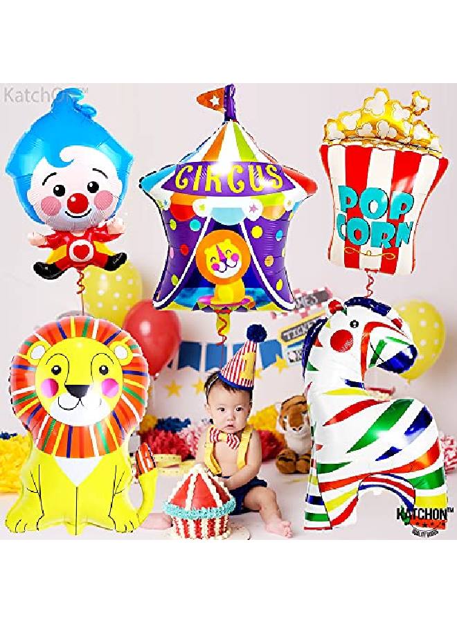 KATCHON Carnival Balloons Set For Carnival Party Decorations Pack Of 5 | Carnival Theme Party Decorations | Circus Balloons For Circus Theme Party Decorations | Circus Balloons For Birthday Decorations - Image 2