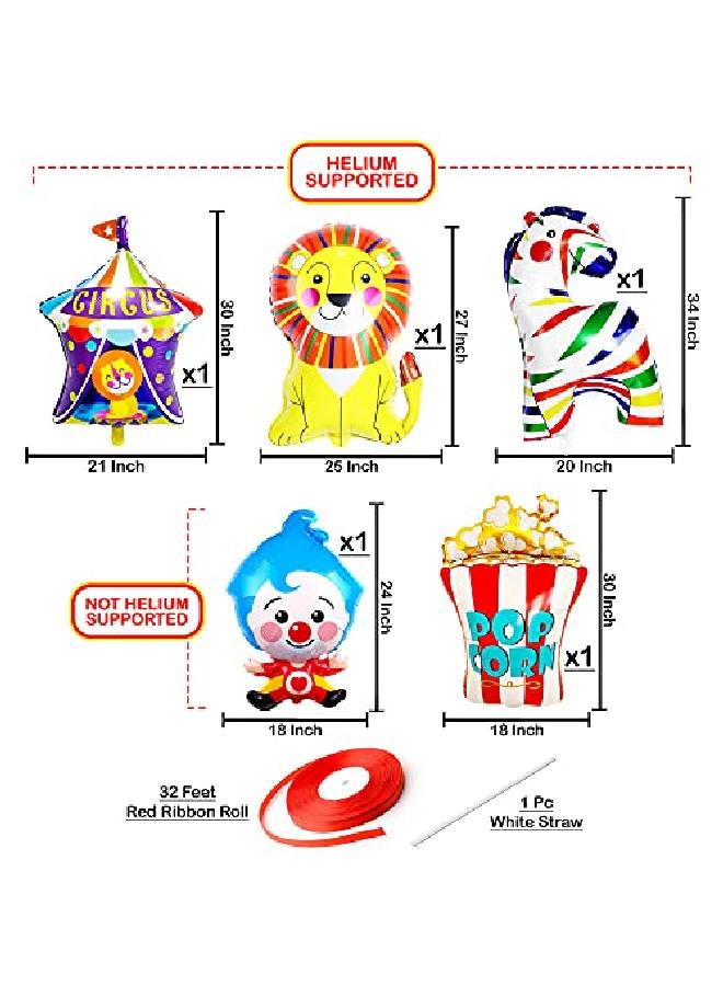 KATCHON Carnival Balloons Set For Carnival Party Decorations Pack Of 5 | Carnival Theme Party Decorations | Circus Balloons For Circus Theme Party Decorations | Circus Balloons For Birthday Decorations - Image 4