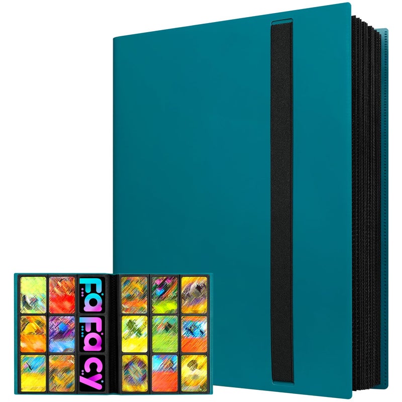 fafacy ?2025?Trading Card Binder 9 Pocket Pages  Sports Hockey Card Binder Collector Side-loading Baseball Card Holder Binder with Sleeves 20 Sheets 360 Game Card Binders for Football Soccer  - Image 1