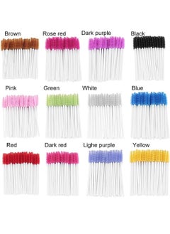 General 50pcs Disposable Eyelash Brush Spiral Mascara Wand Crystal Rhinestone Handle Eyebrow Makeup Tool Eyelash Curler Comb Multi Color  - Image 3