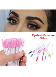General 50pcs Disposable Eyelash Brush Spiral Mascara Wand Crystal Rhinestone Handle Eyebrow Makeup Tool Eyelash Curler Comb Multi Color  - Image 4