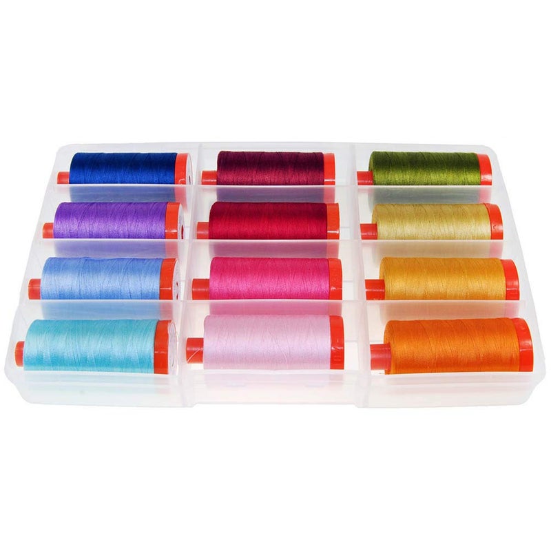 Aurifil Thread Set THE PERFECT BOX OF COLORS By Pat Sloan 50wt Cotton 12 Large 1422 yard Spools