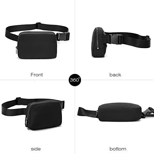 MEISEE Fanny Belt Bag Waist Pack Crossbody Bags Bum Bag for Running Hiking Travel Workout Adjustable Strap for Women -black - Image 3