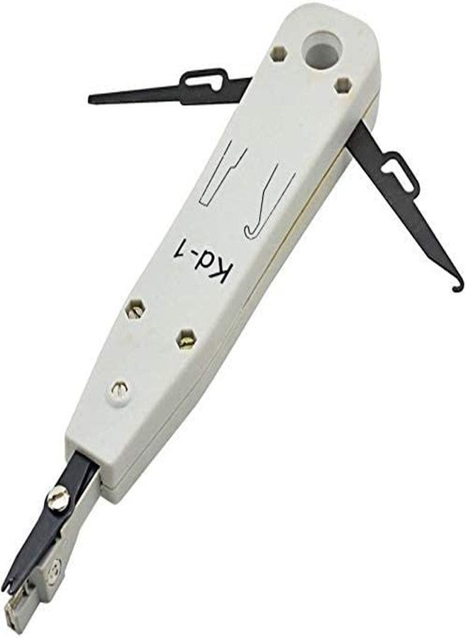 fdealz [ 1 Piece ] Crimping Tool RJ45, RJ11 CAT5e/CAT6 Crimping tool With Cutter Manual Crimper, Multifunction Krone Type IDC/Network Wire Cat5 & Telephone Impact Terminal Insertion Tool - Image 1