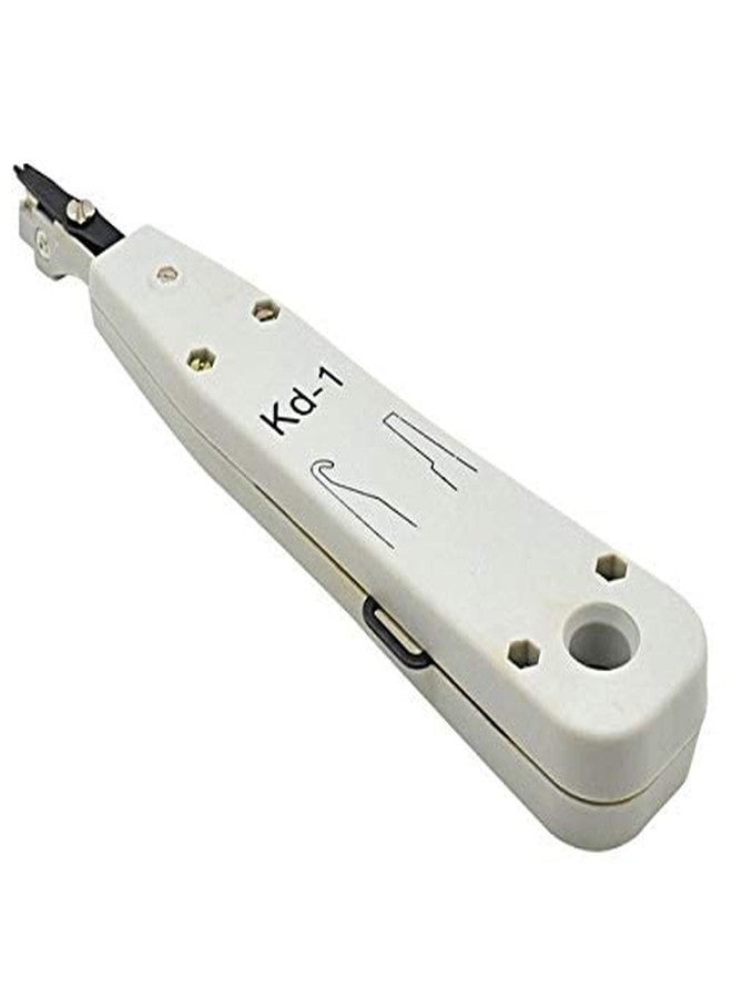 fdealz [ 1 Piece ] Crimping Tool RJ45, RJ11 CAT5e/CAT6 Crimping tool With Cutter Manual Crimper, Multifunction Krone Type IDC/Network Wire Cat5 & Telephone Impact Terminal Insertion Tool - Image 5