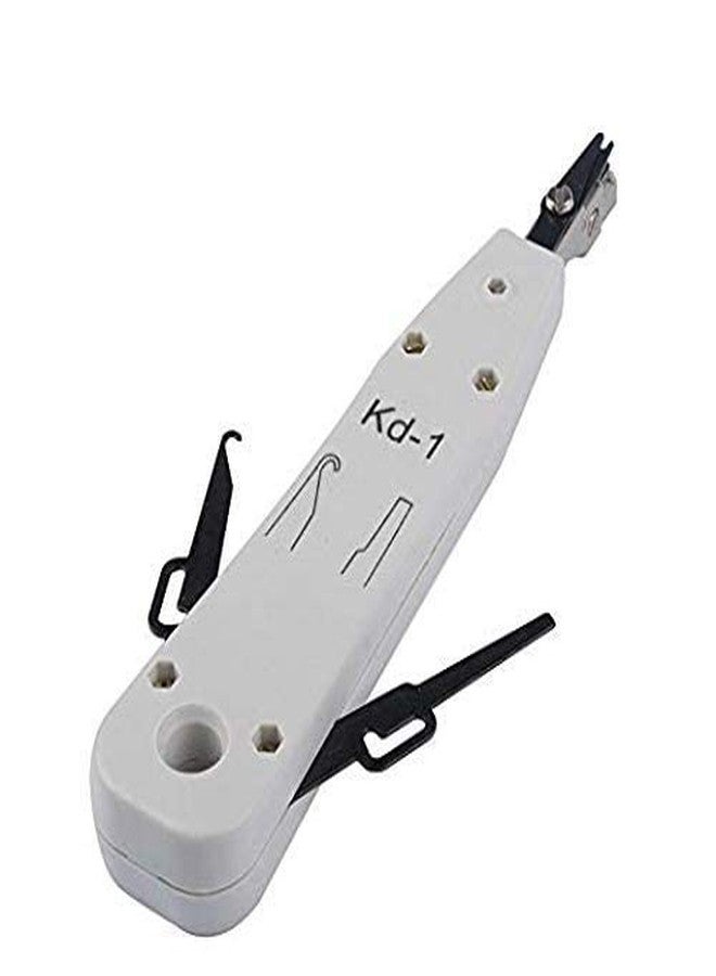 fdealz [ 1 Piece ] Crimping Tool RJ45, RJ11 CAT5e/CAT6 Crimping tool With Cutter Manual Crimper, Multifunction Krone Type IDC/Network Wire Cat5 & Telephone Impact Terminal Insertion Tool - Image 2