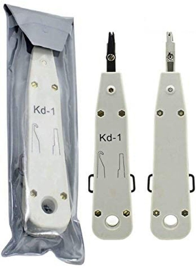 fdealz [ 1 Piece ] Crimping Tool RJ45, RJ11 CAT5e/CAT6 Crimping tool With Cutter Manual Crimper, Multifunction Krone Type IDC/Network Wire Cat5 & Telephone Impact Terminal Insertion Tool - Image 3