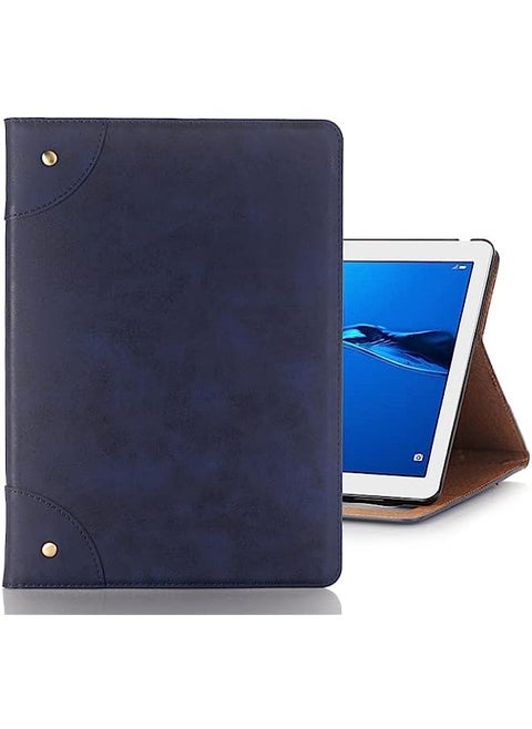HuHa Case Cover Compatible For Huawei MediaPad M3 Lite 10 Vintage Book Style Horizontal Flip Environmental PU Leather Case with Holder & Card Slots & Wallet & Photo Frame Blue