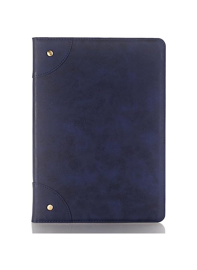 HuHa - HuHa Case Cover Compatible For Huawei MediaPad M3 Lite 10 Vintage Book Style Horizontal Flip Environmental PU Leather Case with Holder & Card Slots & Wallet & Photo Frame Blue - Image 1