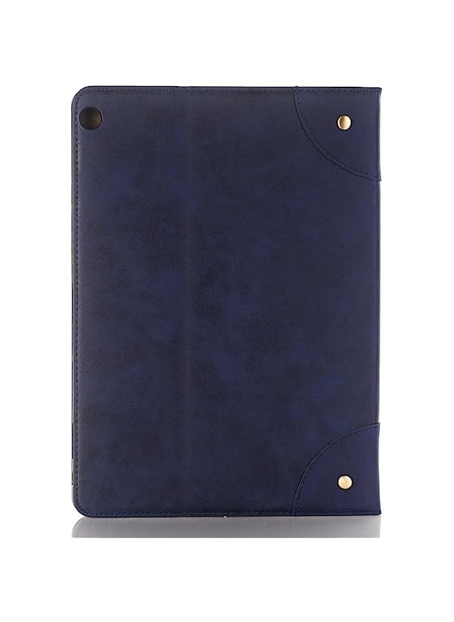 HuHa - HuHa Case Cover Compatible For Huawei MediaPad M3 Lite 10 Vintage Book Style Horizontal Flip Environmental PU Leather Case with Holder & Card Slots & Wallet & Photo Frame Blue - Image 1
