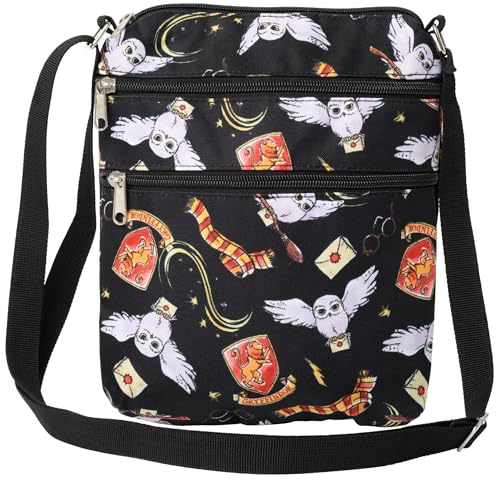 Harry Potter Womens Crossbody Bag Hogwarts Travel Purse Passport Gryffindor AOP - Image 1