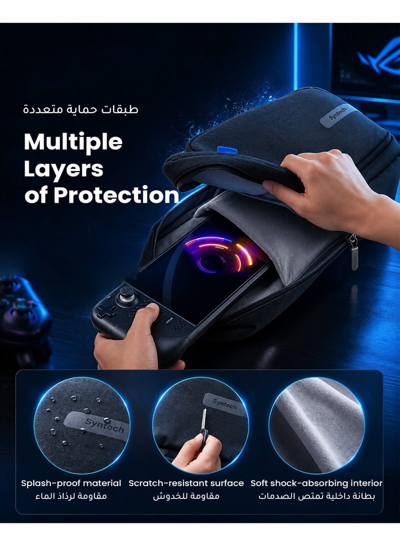 Syntech Carrying Case Compatible with Steam Deck OLED/ROG Ally X/Legion Go S, Sling Bag for Nintendo Switch 2/PS Portal, Portable Travel Bag for Consoles & Accessories with Large Storage Space, Black - Image 2