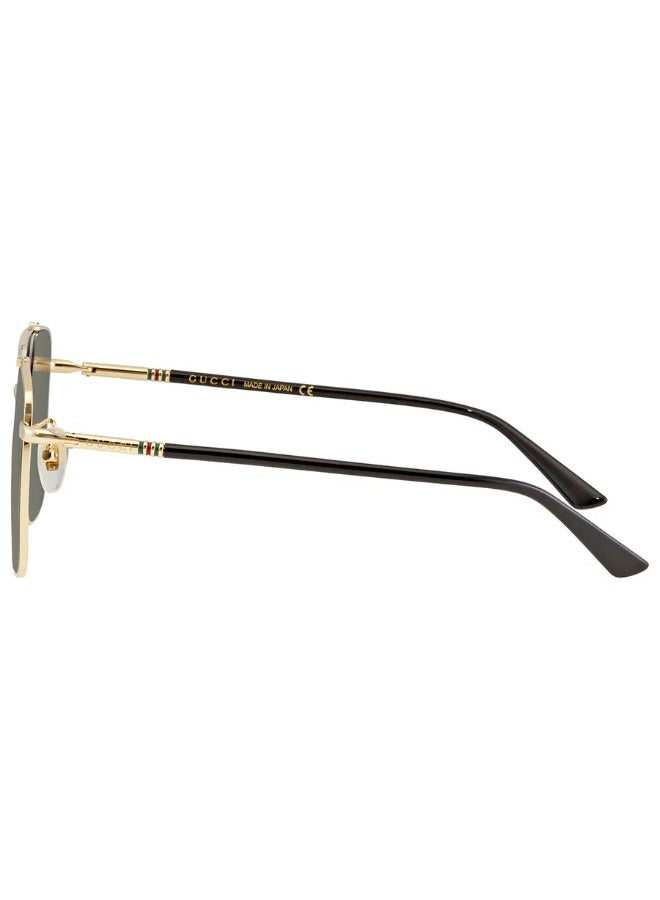 غوتشي GUCCI GG0610SK 001 56 نظارة شمسية مربعة للرجال - ذهبي ورمادي - Image 3