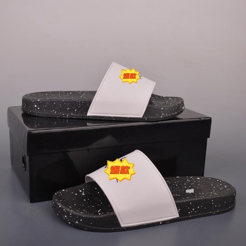 Qi Ta New Summer Fashion Unisex Slide Sandals for Couples, Casual Beach Flip Flops with Splatter Print, Anti-Slip Rubber Sole - Image 3