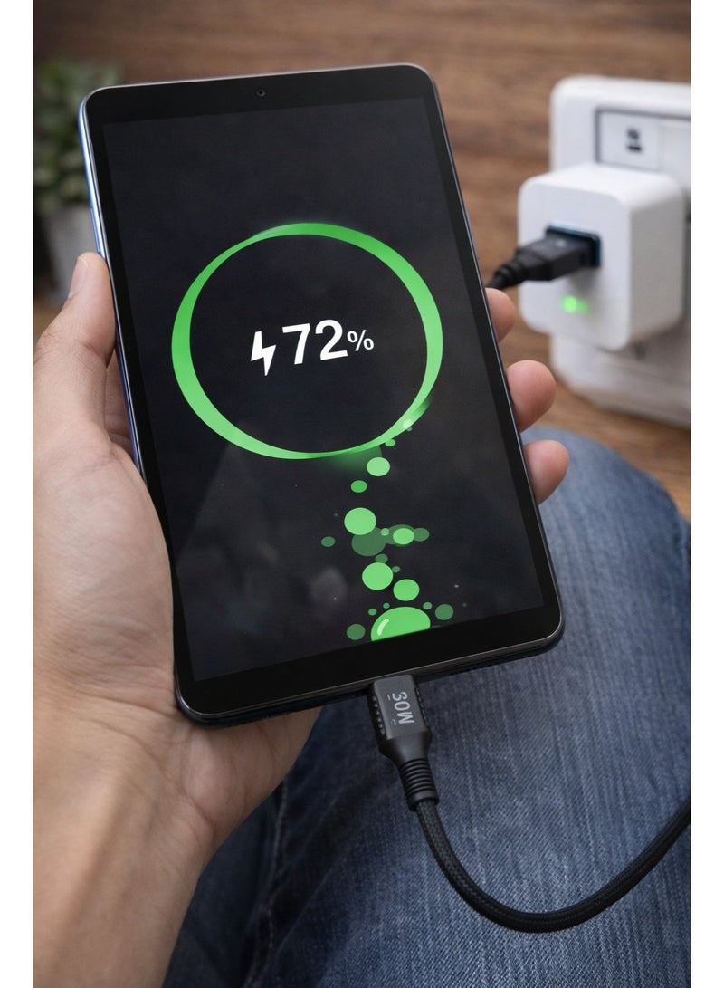 بيلك كابل belk من USB-A إلى Type-C للشحن السريع 30 واط، بطول 120 سم، نايلون مضفر، نقل بيانات 480 ميجابت/ث - Image 3