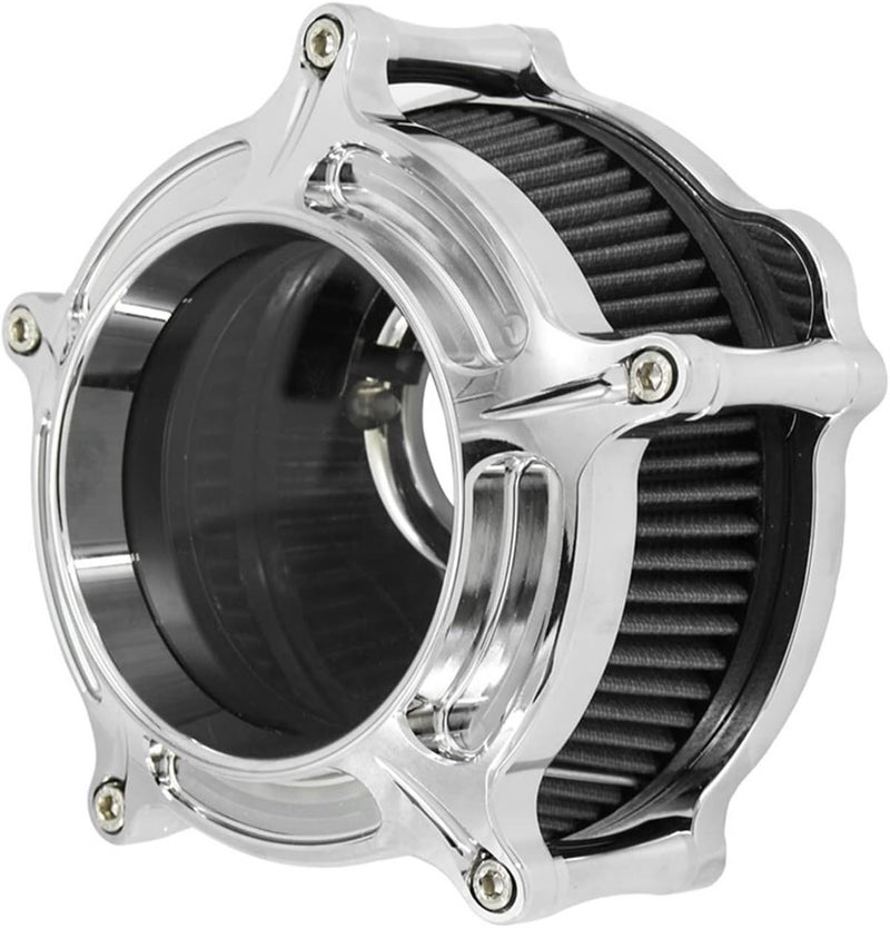 QASULER Motorcycle Chrome Air Cleaner Kit - Image 1