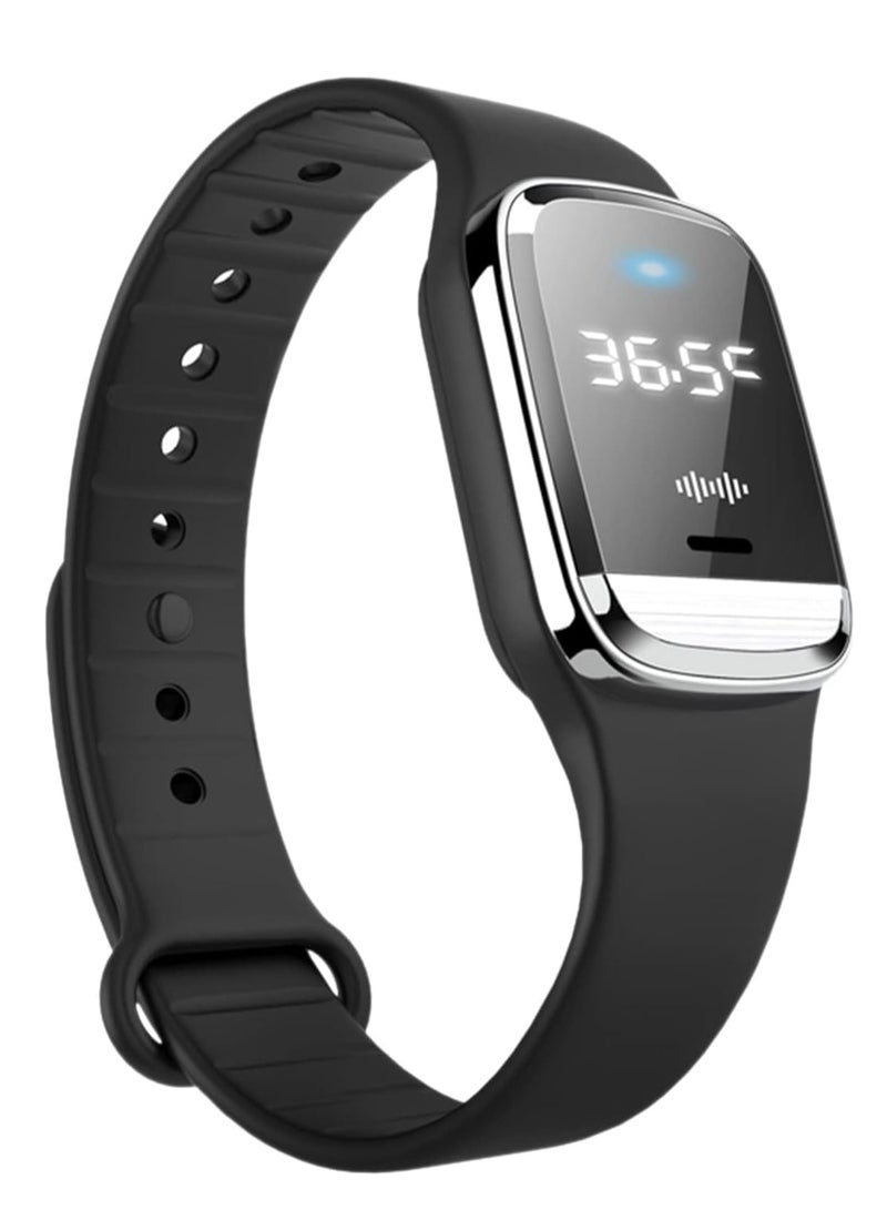 KASTWAVE Mosquito Repellent Watch Ultrasonic, Temperature Measurement Bracelets Ultrasonic Mosquito Repellent Bands Deet Free Bug Insect Repellent Band Reusable Long Protection Support Clock -Black  - Image 1