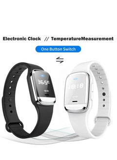 KASTWAVE Mosquito Repellent Watch Ultrasonic, Temperature Measurement Bracelets Ultrasonic Mosquito Repellent Bands Deet Free Bug Insect Repellent Band Reusable Long Protection Support Clock -Black  - Image 5