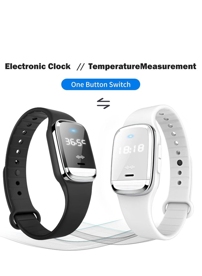 KASTWAVE Mosquito Repellent Watch Ultrasonic, Temperature Measurement Bracelets Ultrasonic Mosquito Repellent Bands Deet Free Bug Insect Repellent Band Reusable Long Protection Support Clock -Black  - Image 5