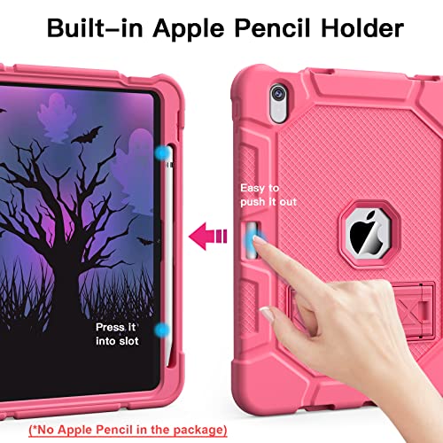 Azzsy Case for iPad (A16) 11th Generation 11 Inch 2025 / iPad 10th Generation 10.9 Inch 2022, [Built-in Pencil Holder] Heavy Duty Shockproof Rugged Protective Case, Pink - Image 4