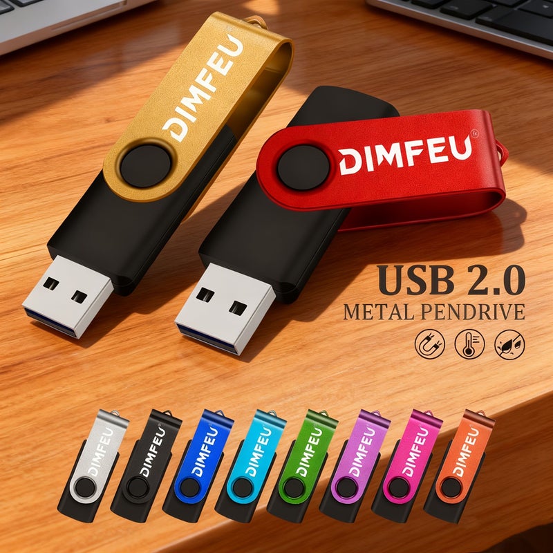 محرك أقراص فلاش USB سعة 256 ميجابايت باللون الأحمر، بتصميم دوار، مع ضوء LED، تخزين خارجي. - Image 5