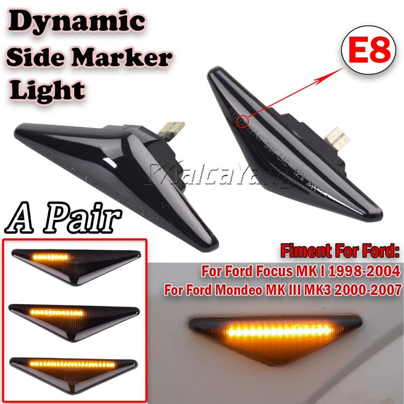 Dynamic Side Marker Turn Signal Indicators Compatible with Ford Focus MK I 1998-2004, Mondeo MK III MK3 2000-2007 - Image 4