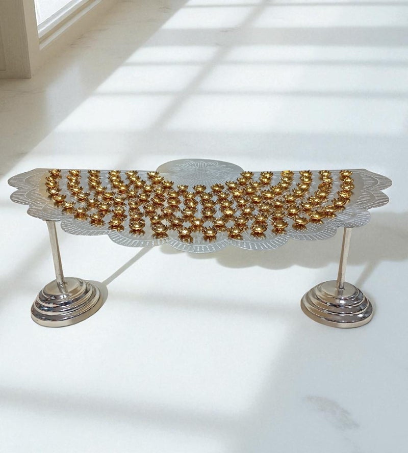 Sigaram Silver Plated Lotus Design 108 Flower Stand for Varamahalakshmi Pooja Festival K4748 - Image 2