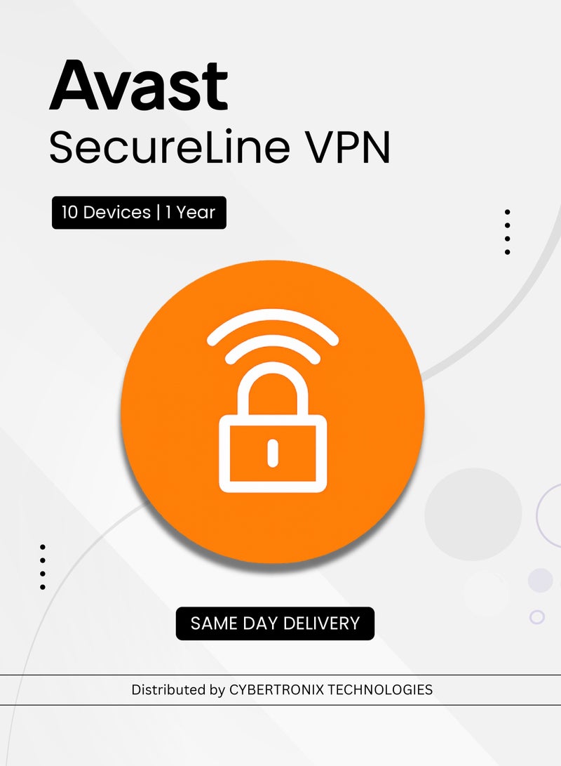 Avast SecureLine VPN | 10 Devices for 1 Year | Digital License | SAME DAY DELIVERY