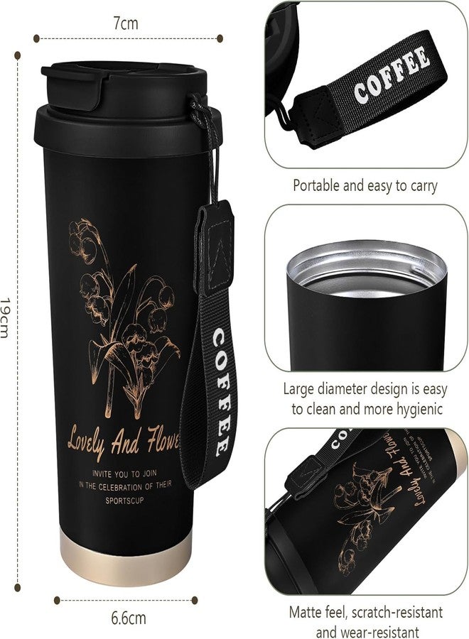 Voroly Coffee Mug 500 ml Stainless Steel Travel Mug | Double Wall Vacuum Insulated Ideal for Personal & Corporate Gifting (Black) - Image 2