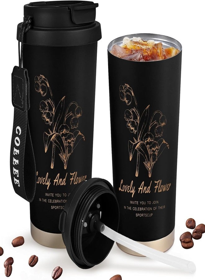 Voroly Coffee Mug 500 ml Stainless Steel Travel Mug | Double Wall Vacuum Insulated Ideal for Personal & Corporate Gifting (Black) - Image 1