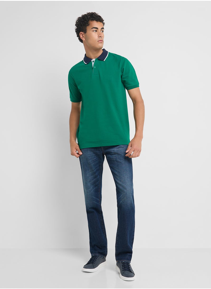 Seventy Five Jacquard Collar Polo Shirt  - Image 4