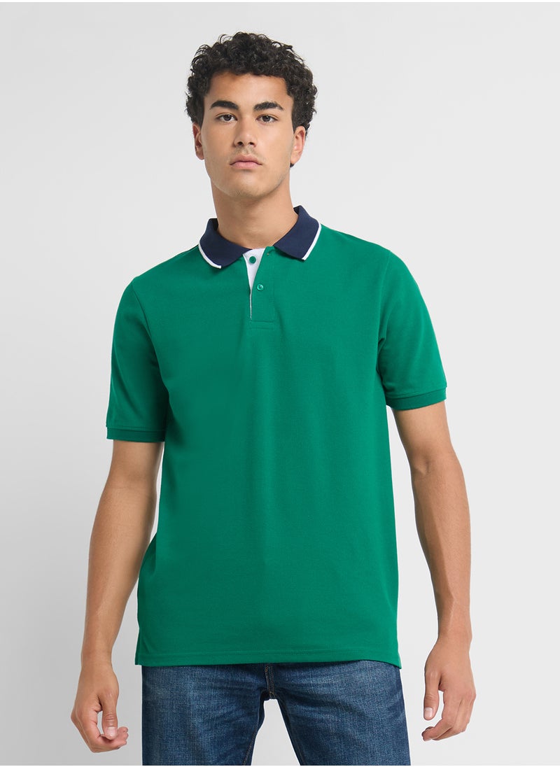 Seventy Five Jacquard Collar Polo Shirt  - Image 1
