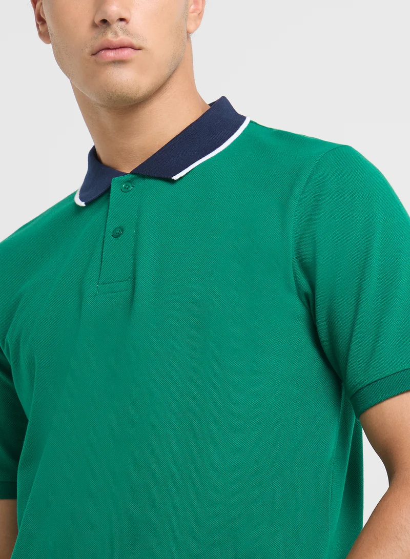 Seventy Five Jacquard Collar Polo Shirt