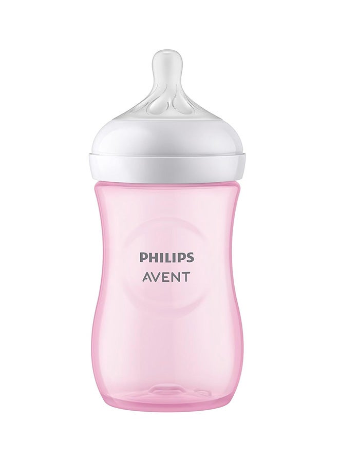 Philips Avent Natural Response 3.0 Baby Bottle - 260ml Baby Milk Bottle, BPA Free for Babies│Pink │9 oz/260 ml│1 m+│SCY903/11 MAXZIQF-CHARGER-M-1025 - Image 1