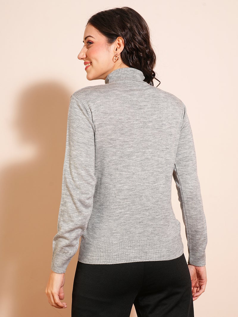 globus Globus Women Solid Turtle Neck Pullover Sweater  - Image 3