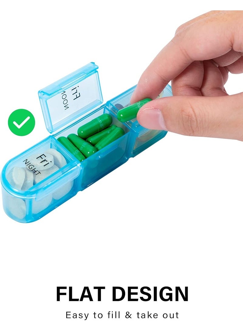 lebonaer Portable Travel Medicine Organizer 3 Time 7 Day, Light Proof Pill Organizer, Large Capacity Pill Box 21x, Weekly Daily Medicine Box Case, Vitamin Box Organizer (Clear Rainbow) - Image 5