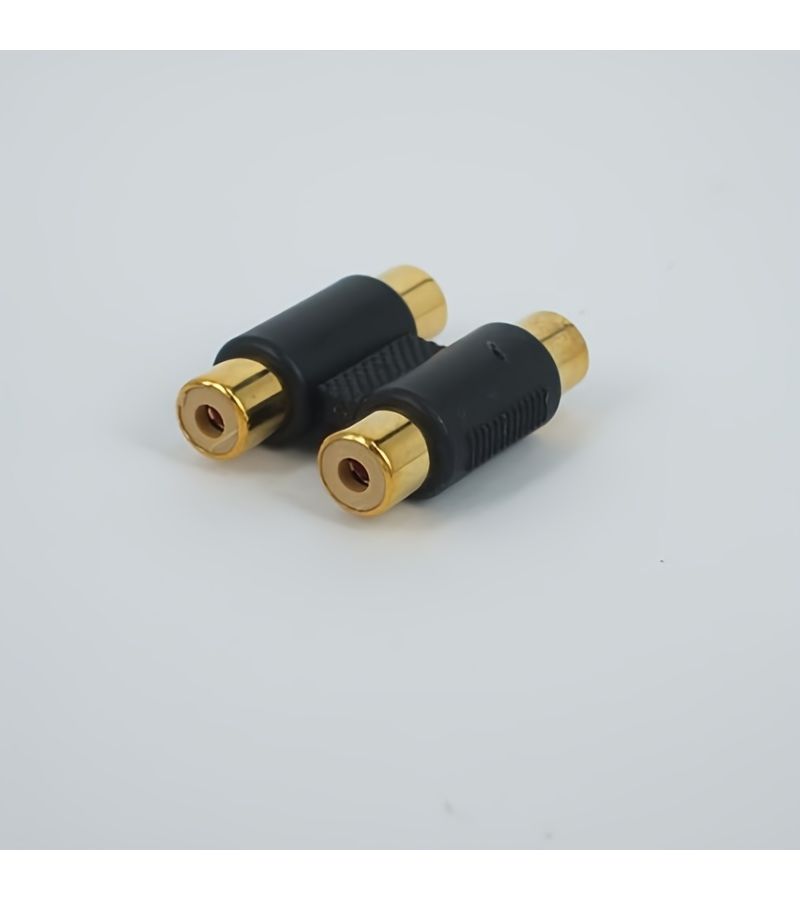 Silvery 2Pcs 2RCA Female to Female Straight Through AV Adapter - Image 3