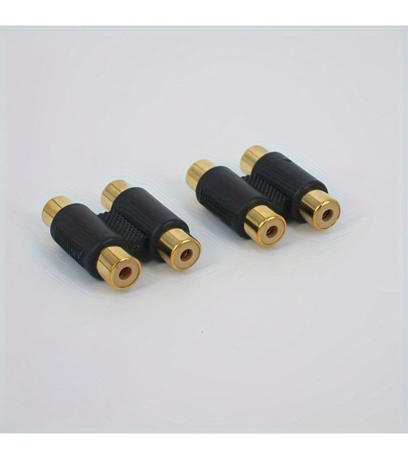 Silvery 2Pcs 2RCA Female to Female Straight Through AV Adapter - Image 4