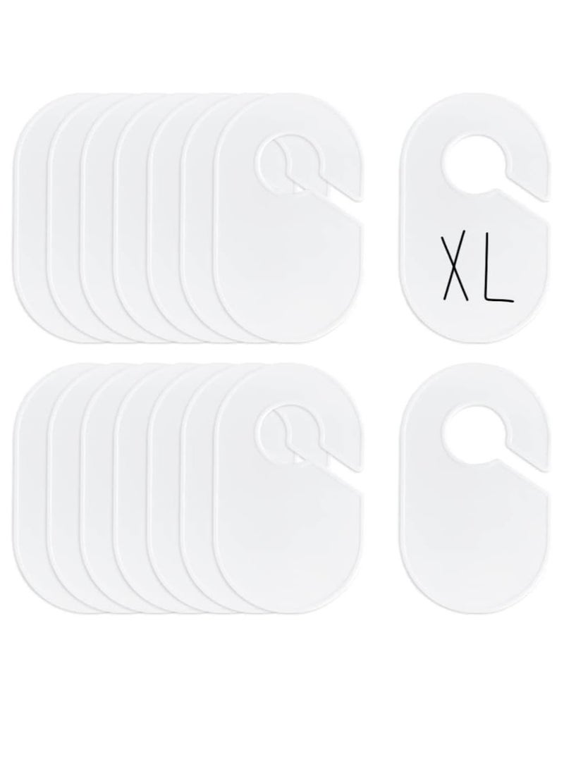 SYOSI Clothing Rack Size Dividers 16 Pack Large Oval Blank Hanger Closet Dividers Writable Clothing Dividers Tags for Cloth Store Closet Cloth Home Reusable - Image 1