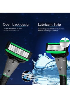 CLS Men's Razor Kit, 7-layers Razor, Rubber Handle Razor, Replacement Blades, Shaving Set For Facial Care, 1 Handle + 5 Blades  - Image 2