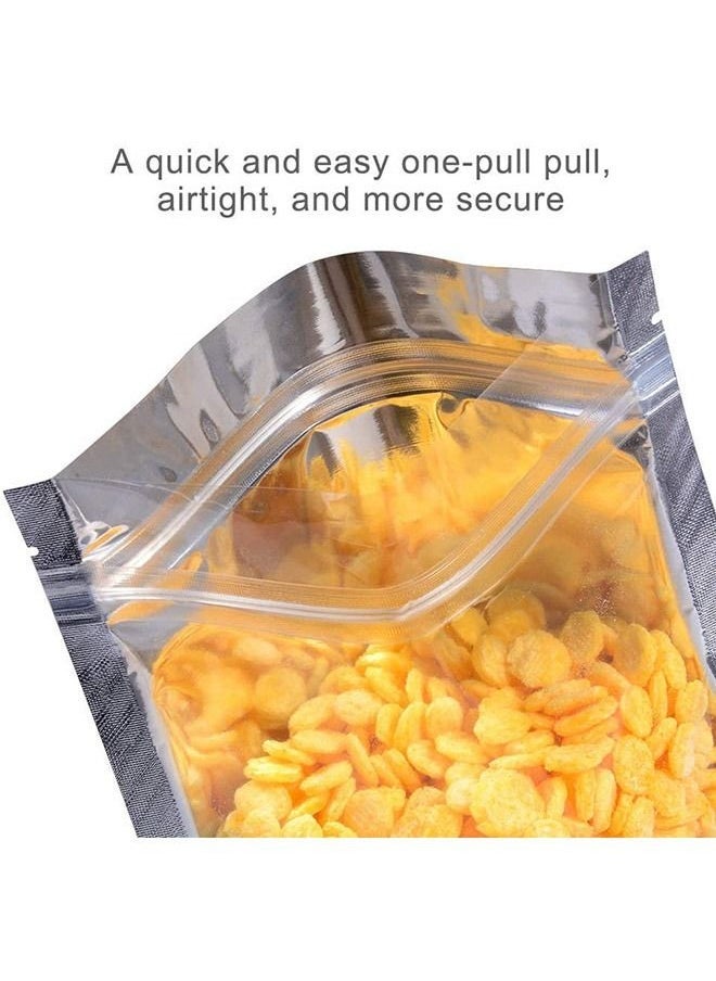 Generic - 100 Pcs Resealable Clear Ziplock Smell Proof Pouch Aluminum Foil Zip Lock Bulk Food Storage Bag, Plastic Aluminum Material, 3x4 inch - Image 1