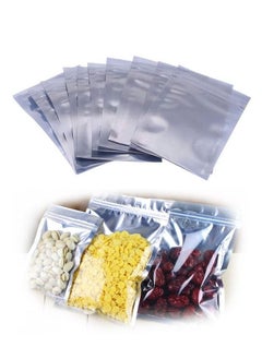 100 Pcs Resealable Clear Ziplock Smell Proof Pouch Aluminum Foil Zip Lock Bulk Food Storage Bag, Plastic Aluminum Material, 3x4 inch
