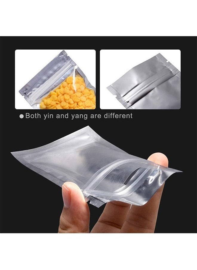 Generic - 100 Pcs Resealable Clear Ziplock Smell Proof Pouch Aluminum Foil Zip Lock Bulk Food Storage Bag, Plastic Aluminum Material, 3x4 inch - Image 1