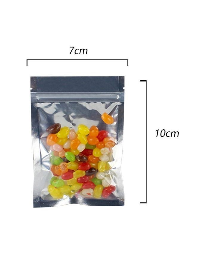 Generic - 100 Pcs Resealable Clear Ziplock Smell Proof Pouch Aluminum Foil Zip Lock Bulk Food Storage Bag, Plastic Aluminum Material, 3x4 inch - Image 1