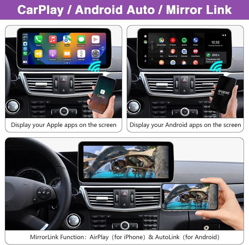 ninetom Android 13 Car Radio - 12.3" Touchscreen with 8GB RAM and 256GB Storage for Mercedes Benz E Class S212 W212 (2009-2014) - Image 5