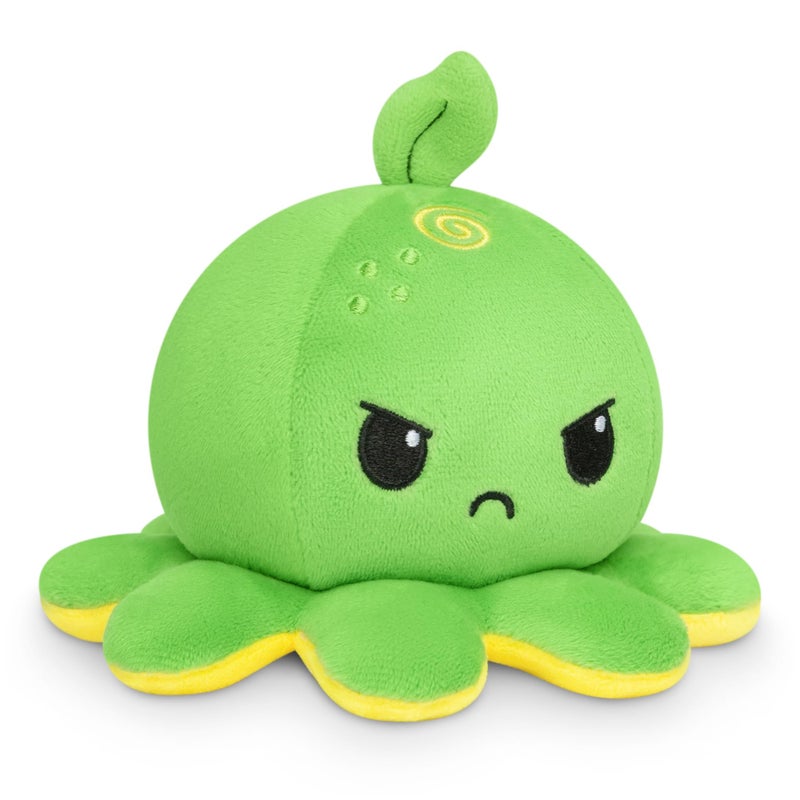 TeeTurtle - The Original Reversible Octopus Plushie - Lemon + Lime - Cute Sensory Fidget Stuffed Animals That Show Your Mood - Image 1