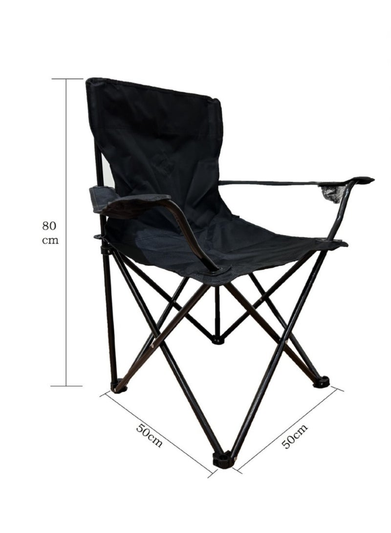 غاز كرسي تخييم قابل للطي محمول - كرسي صيد خارجي، 5 ألوان، خفيف الوزن، سعة 120 كجم، حامل أكواب - Image 2