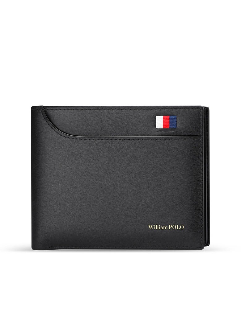 ويليامبولو محفظة ويليامبولو للرجال، محفظة جلدية ممتازة، محفظة جلدية ناعمة للرجال، أسلوب عمودي قصير، محفظة جلد البقر الطبقة العليا - Image 1